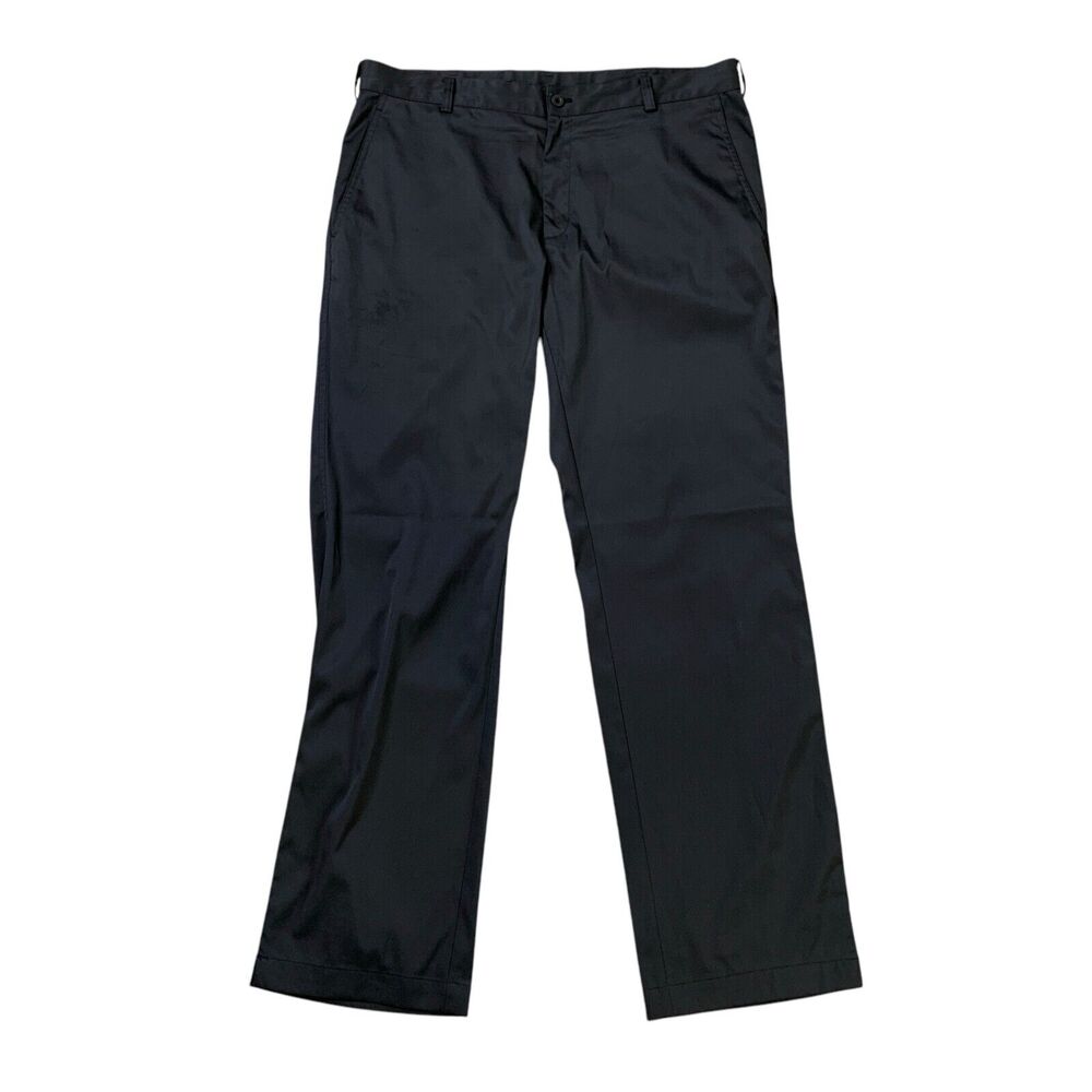 Nike Golf Pants Men 36 Charcoal Black Dri Fit Flat Front Classic Tech Chino